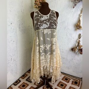 Paris Montana Lace FairyCore Layering Embroidered Mini Dress Size OS